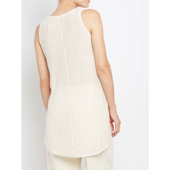 NEW INHABIT Women’s Small Cream Linen Tunic Tank Sweater - Picture 2 of 3